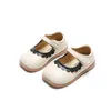 Flache Schuhe Blume Grenzt Luxus Designer Für Mädchen Kinder 2022 Frühling Sommer Kleinkind Mädchen Leder Prinzessin Mary Jane E12191