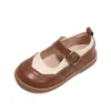 Flat Shoes Girls School Children ￤kta l￤der f￶r studentprinsessor sko barn kl￤r br￶llop prestanda chaussure fille casual 2022