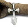 Chains Gothic Design Fashion Men's Necklace Silver Plated Titanium Stainless Steel Cross Sword Pedant Templar Elegant Charm Jew