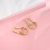 Hoop Ohrringe Titan Stahl Baumeln Für Frauen Gold Farbe Geometrische Individuelle Name Tropfen Ohrring Bijoux Femme 2022 Trend
