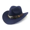 Berets Cowboyhut Fedora Rollkrempe Bull Head Zubehör Wolle Top Männer Frauen Herbst Winter Western Outdoor Rider