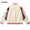 Mäns jackor Herr racingbrev broderi Loose Racer Winter Streetwear Fashion Casual Varsity Unisex Baseball 221020