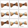 Bow Ties moda oryginalne drewno elegancki dżentelmen swobodny miasto ręcznie robione przyjęcie weselne motyla drewniane unikalne krawat