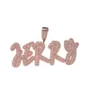 DIY A-Z Custom Name Letters Anh￤nger Halsketten leuchten bunte Zirkonia f￼r M￤nner Frauen Geschenk mit verdrehter Seilkette