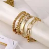 Link Bracelets Fashion Gold Color Punk Think Chain For Women Girl Trendy Vintage Geometric Bracelet Jewellery Gifts 2022 Bijoux Femme