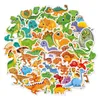 50PCS Dinosaur Stickers Cute Waterproof Cartoon Sticker for Kids for Stationery Luggage Teaching Rewards YW-TT018