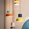 Lampes suspendues Suspension nordique lampe à LED Macaron lustre salon étude bar salle à manger décoration de chevet meubles éclairage suspendu