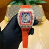 Оригинальные часы 1 к 1, модные мужские роскошные механические часы Richa RM Leisure Man Tian Xing, механическая винная бочка, большой полый циферблат, водонепроницаемая