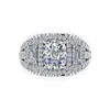 Bröllopsringar Fashion Luxury Glamour Women Ring Noble Zircon Silver Color Bling smycken Lämplig för engagemang