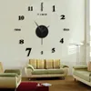 壁の時計フレームレスDIYミュート時計3Dミラーサーフェスステッカーホームオフィスの装飾ステッカーリビングルームバスルームの装飾