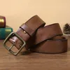 Belts Personalized Fashion Retro Handmade Knife Mark Belt Male Leather Pin Buckle Trend Korean Copper Cowhide