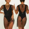 Sarongs Women Sexy Moon Star Sequin Mesh Bikini Cover Up Swimwear Bathing Beach Dress Sundress