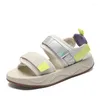 Sandals Summer Shoes Woman Flat Platform نساء ناعم غير رسمي مفتوح إصبع القدم أسافين الشاطئ الصندل مريح