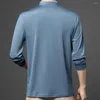 Polo da uomo M-4XL Polo a manica lunga da uomo con zip a un quarto Casual Slim Fit Collo a lupetto T-shirt da lavoro Colletto alla coreana Tinta unita Top XL