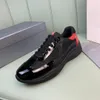 22S Mens America'S Cup Bike Fabric Sneakers Shoes Patent Leather Mesh Flat Rubber Botto Trainers Designer Sneaker Green red Lace-up Nylon Casual Shoe