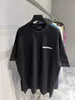 Moda marka tasarımcısı tişört yüksek kaliteli mühür bant mektubu baskılı sıradan erkek giyim gri toz balanciagas