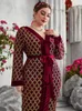 Plus size jurken toleen vrouwen maxi grote 2022 lente lange mouw luxe chique elegante moslim Turkse avondfeestje robe kleding