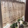 Curtain American Style Beige Cotton Crochet Rose Pattern Home Decorative Short Multi-function Partition Door Customize