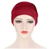 ボールキャップパイルソリッドイスラム教徒の帽子女性の色のプリーツトゥー野球帽子キッズガールブラックn