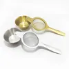 Stainless Steel Tea Strainer Filter Fine Mesh Infuser Coffee Cocktail Food Reusable Gold Silver Color 400pcs DAW502