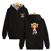 Women's Hoodies Fashion Arrivals One Piece Monkey D Luffy Funny Pattern Men Unisex Winter Warm Sweatshirt Plus Velvet Jacket