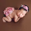 Dopklänningar nyfödda fotografi kostym pannband rund blommor täcke kläd baby flicka foto rekvisita tillbehör studio spädbarn skjutkläder t221014