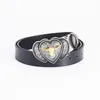 Belts Customized Unisex Belt Genuine Cowhide Long Women's Single Loop Heart-shaped Punk Couple