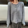 Women's Knits Knitting Cardigan Solid Korean Single Breasted Lazy Wind Clothing O-Neck Long Sleeve Casual Loose Womens Sweaters