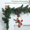 Strings LED Christmas Hanging Pendant Wreath Lamp Artificial Rattan Door Garland Festoon Fairy Light Party Decoration