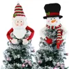 Dekoracje świąteczne 2022 Tree Top Dekoracja Święty Święty Święto Snowman Elk Dolls Wesoły wystrój do domu ozdoby na przyczepność navidad rok