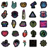 100PCS Neon Style Stickers Neon Light Waterproof Vinyl Decals Laptop Sticker for Water Bottle Phone Computer Luggage Guitar Bathroom Graffiti Patches E-206