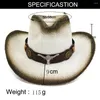 Berets Gorras Hombre Flat Hat For Women's Men's Filt Wide Brim Retro Western Cowboy Riding Lederen Belt Cap