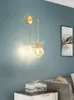 Vägglampa kobuc modern led romantisk glas boll guld sconce ljus för flickors sovrum kök fixtur sängdekor armatur armatur