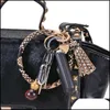 Charm Bracelets Pu Leather Bracelet Key Ring Peach Heart Tassel Pendant Ring Fashion Drop Delivery 2021 Jewelry Bracelets Dhrs6