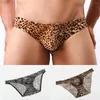 Underpants 3 Colors Men Sexy Underwear Leopard Printed Briefs Low Waist Breathable Penis Pouch Panties Men's Bikini