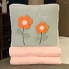 Kudde Flower Plush 2 I 1 Spring /Autumn Quilt Soft Foldble Home Decor Tuppla Kontor Klassrumstol Gåvor