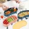 Geschirr-Sets, Lunch-Behälter im japanischen Stil, Box mit Fächern und Geschirr, Mikrowelle, Bento, auslaufsicherer Behälter für Kinder