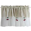 Curtain 150x45/170x60cm Literature Cotton Linen Half Cherry Window Valance Short For Kitchen Cabinet Door