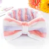 Koreanische Mode Dot Gedruckt Plüsch Bogen Stirnbänder Gesicht Waschen Weiches Haarband Handtuch Make-Up Headwrap Turban Elastische Stirnband Haar Zubehör