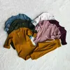 Zestawy odzieży Baby Autumn Ubrania odpowiada stałe bawełniane body pp spodnie 2pcs Niemowlęta urodzone chłopcy i dziewczęta rompers