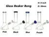 Glass Hookah Mini Bongs Pipes Rig con Beaker 4 colores 14/19mm Downstem y bowl GB022