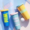 Kok plastik fincan yaratıcı hediye tumblers basit moda kız hile büyük kapasiteli internet ünlü