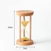 Moda 3 minuti Cornice in legno Clessidra Vetro sabbia Clessidra Contatore del tempo Conto alla rovescia Timer da cucina per la casa Orologio Decorazione Regalo