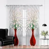 Curtain Delicate Vases Curtains For Living Room Transparent Tulle Sheer Window The Bedroom Accessories Decor