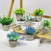 Flores decorativas mini bonsai artificial eucalipto suculentas planta para decoração falso plástico rosa samambaia vegetação decoração de mesa de escritório em casa