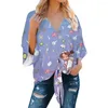 Kvinnors blusar Kvinnor Casual Tops Blusa Ladies Fashions Blare Sleeve Chiffon Bandage Elegant Youth Woman Custom Cartoon Design