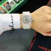 Orologio meccanico da uomo di lusso per il tempo libero, guscio trasparente, personalità meccanica automatica, cristallo cavo pieno, moda alternativa f