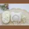 Christening dresses 3pcs/set Newborn Photography Props Blanket Hat Baby Photography Wrap Props Bear Doll Baby Photo Accessories T221014