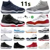 11 11s Mens Basketball Shoes Cherry Midnight Navy Cool Grey Pure Violet Citrus Legend Gamma UNC Blue Bred Cap Gown Concord Space Jam Men Women Trainer Sports Sneakers