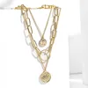 Цепи хип -хоп -рок подвесной ожерелья для женщин многослойные регулируемые ожерелья мод